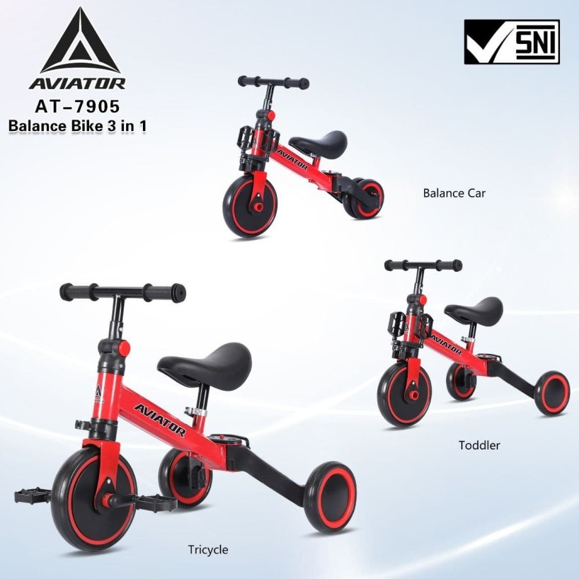 Jual Sepeda balance bike anak keseimbangan tricycle aviator 3in1 bisa ...