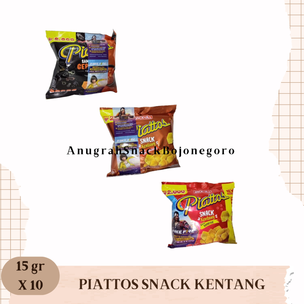 Jual JacknJill Piattos Snack Kentang Renceng 15gr x 10 (Sapi Panggang ...
