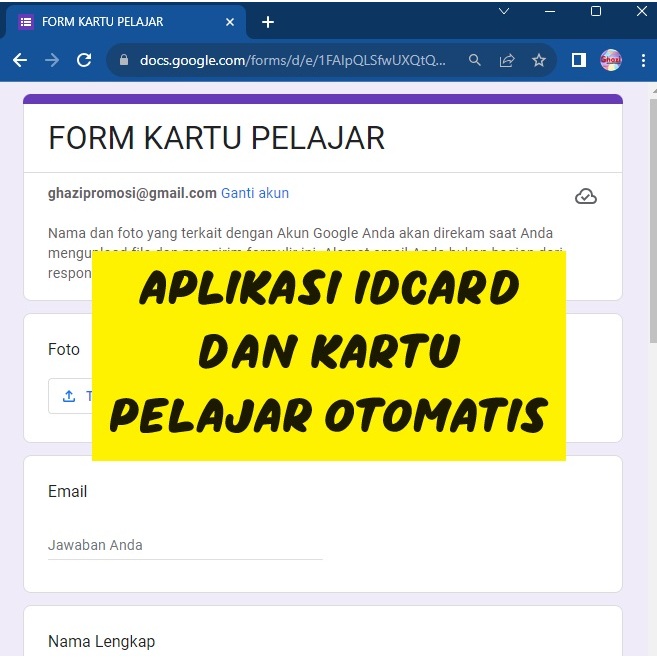 Jual Jasa Pembuatan Aplikasi Kartu Pelajar Id Card Otomatis Via