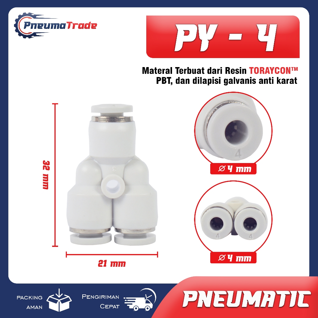 Jual FITTING Y FITTING PNEUMATIC PY | Shopee Indonesia