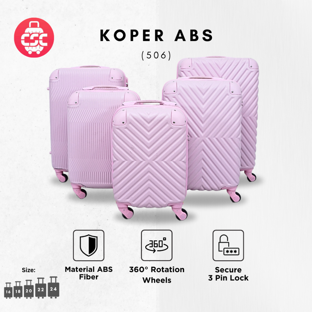 Jual (506) Koper Sultan Pink 16, 18, 20, 22, 24 Inch Anti Pecah 4 Roda ...