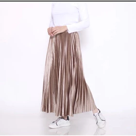 Rok Plisket Beludru Panjang Import PREMIUM