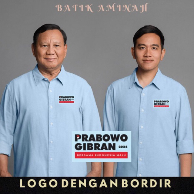 Jual KEMEJA KAMPANYE PRABOWO GIBRAN | KAIN PREMIUM TOYOBO JAPAN | LOGO ...