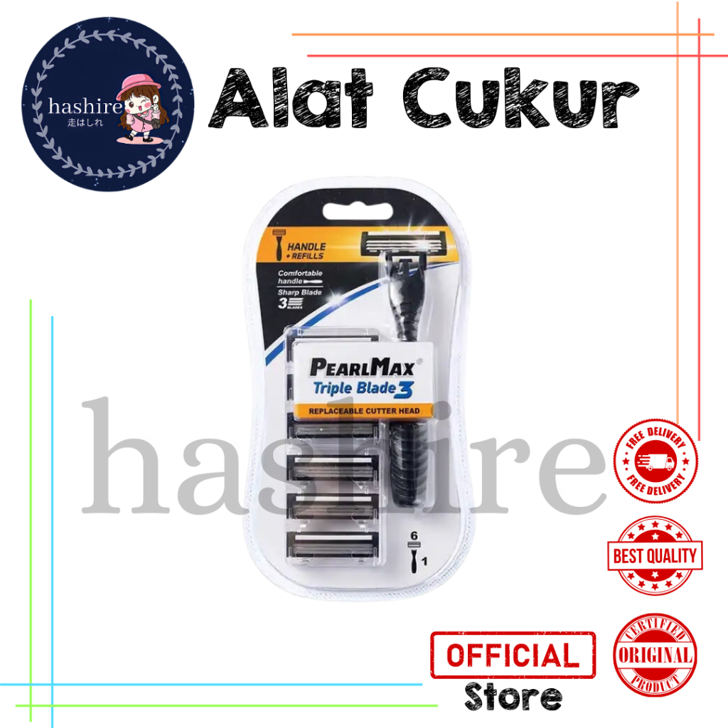 Jual Cukuran PM-3020H Pearlmax Mata 3 + Refill Pisau Tajam | Shopee ...