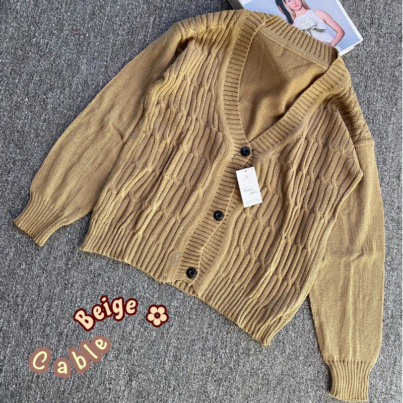 Jual CABLE KOREAN CARDI RAJUT PREMIUM // RAJUT KEPANG | Shopee Indonesia