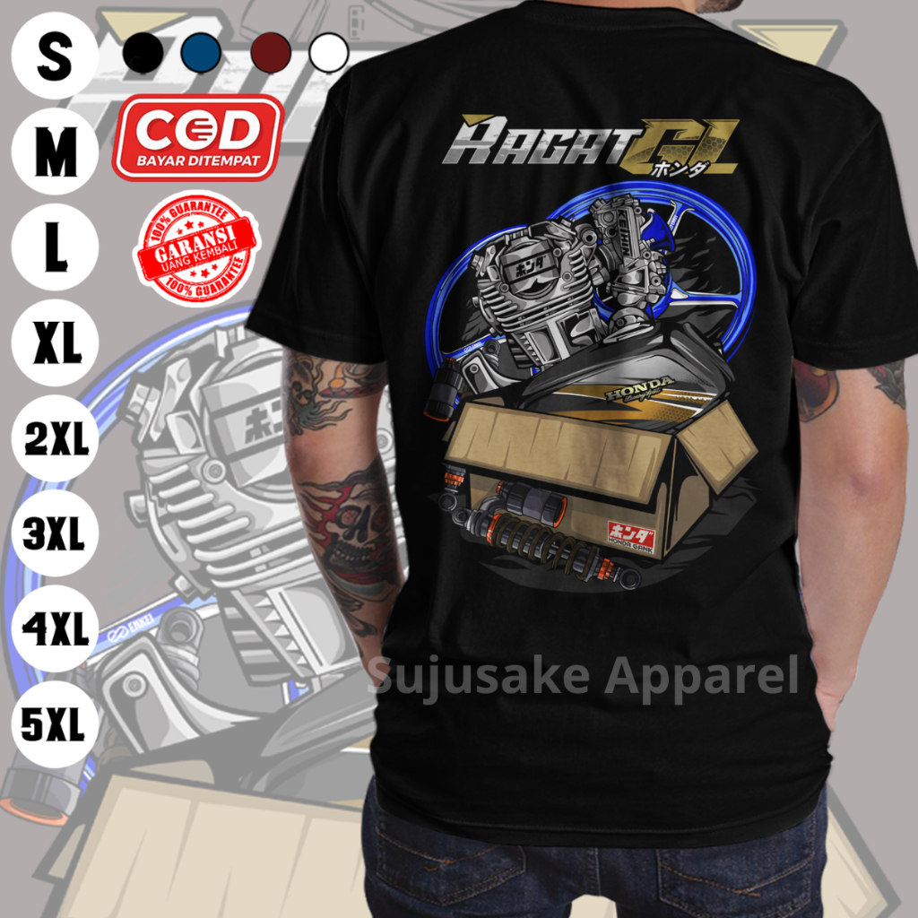 Jual Baju Kaos Atasan Pria Ragat Honda Gank Herex Gl 100 Gl100 Max Pro