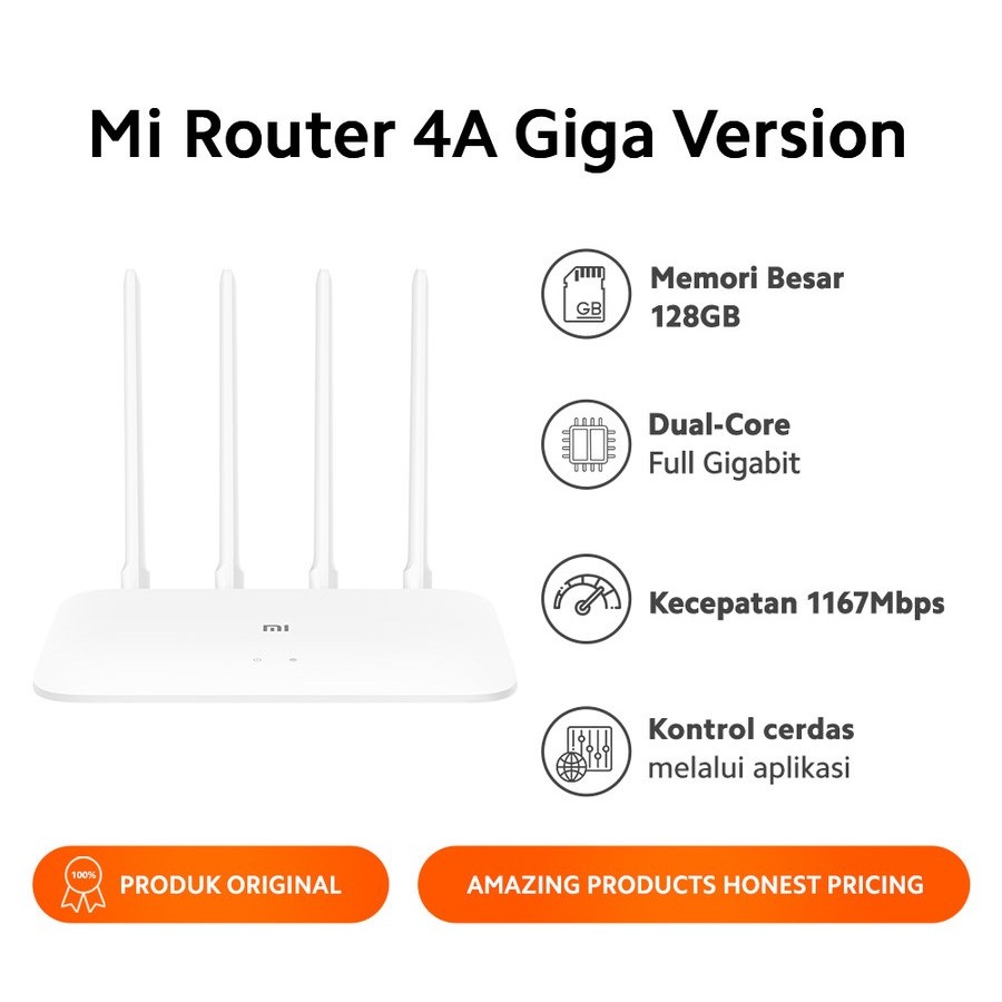Jual Xiaomi Mi Router 4A Gigabit 4 Antena Memori 128MB | Shopee Indonesia