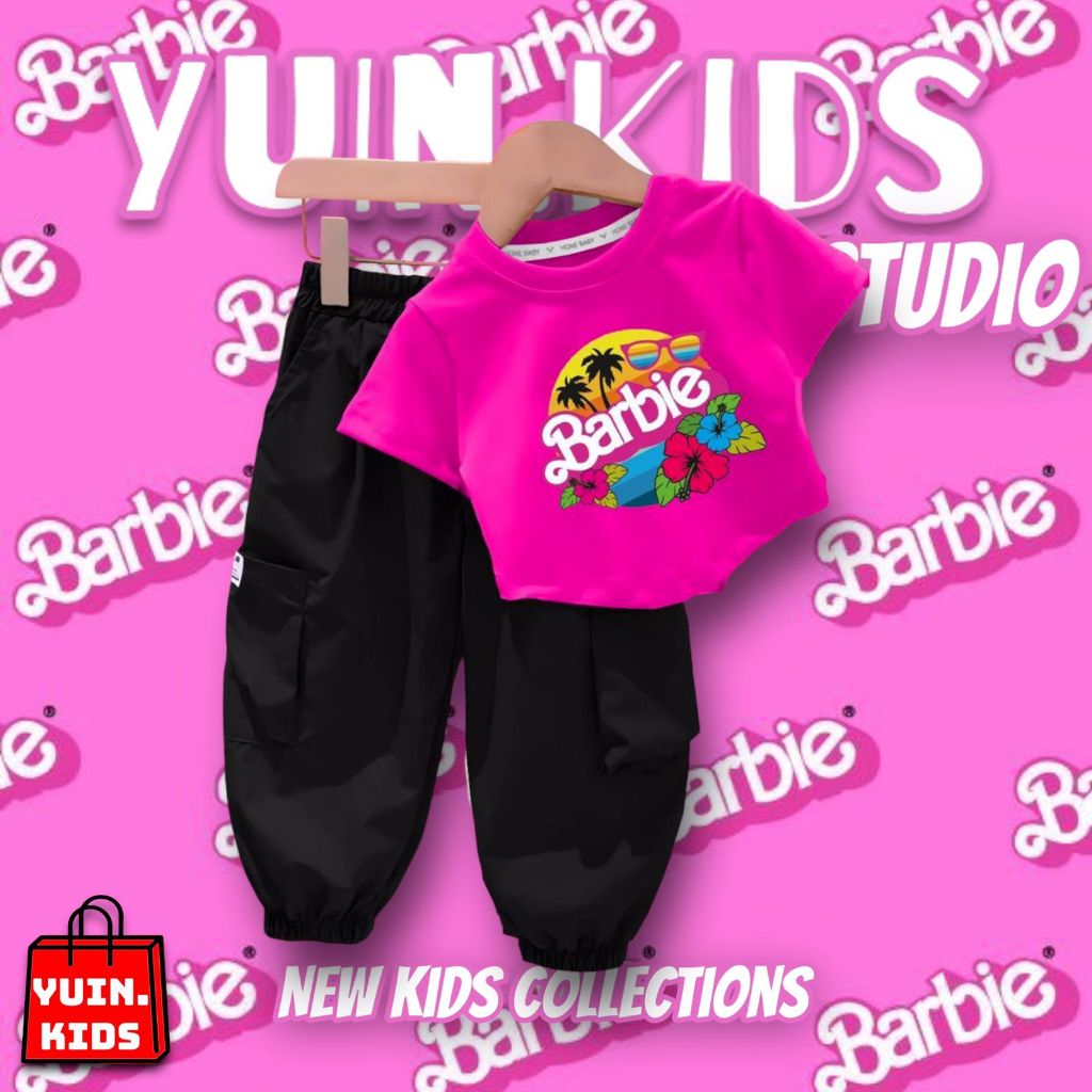 Jual SETELAN BARBIE BAJU CELANA CARGO ANAK 1-5 TAHUN BARBIE X YUIN.KIDS ...