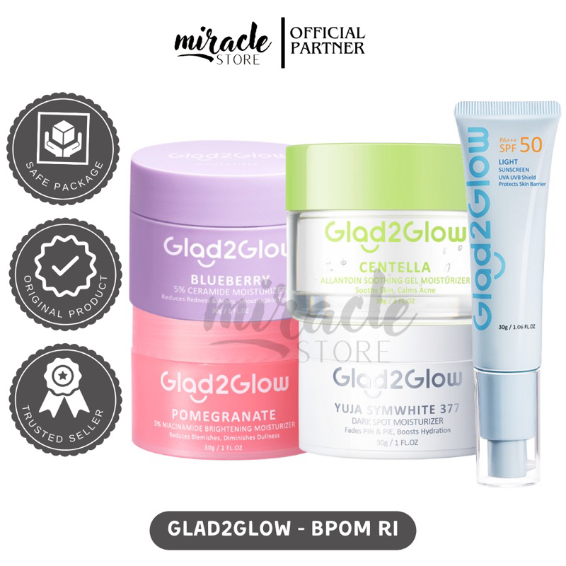 Jual READY! GLAD2GLOW MOISTURIZER POMEGRANATE NIACINAMIDE BRIGHTENING