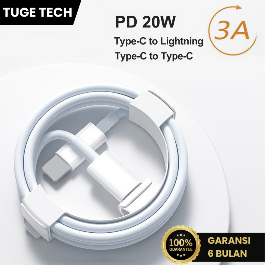 Jual Tuge Tech Kabel Data Fast Charging Type C To Type C Type C To Lightning Pd Quick Charge