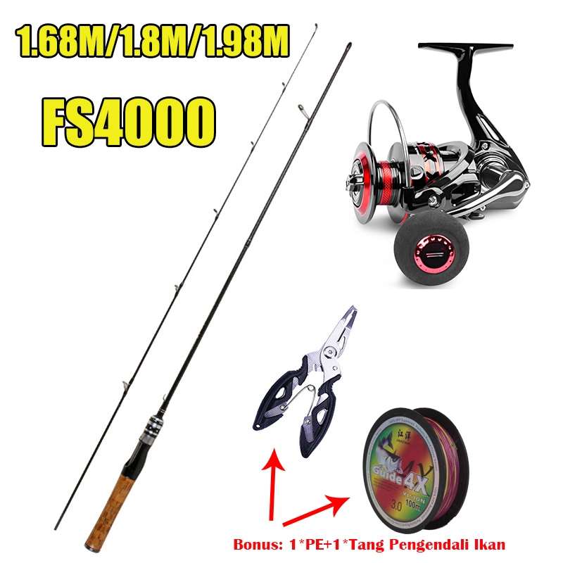 Jual Spining Baitcasting Carbon Fiber Fishing Rod Max Drag 8kg Joran