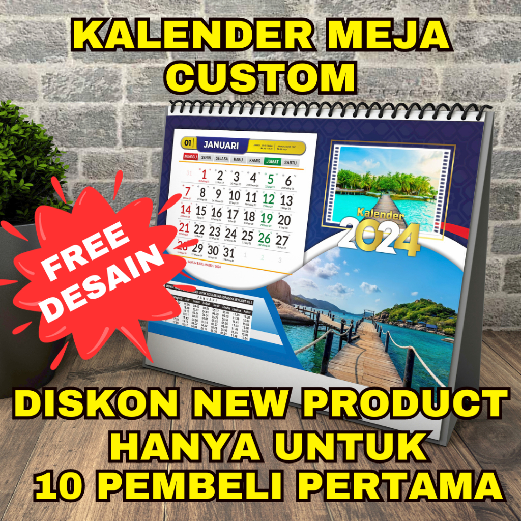 Jual Kalender Meja Duduk Custom Satuan Bisa Pakai Foto Sendiri Free Desain Shopee Indonesia