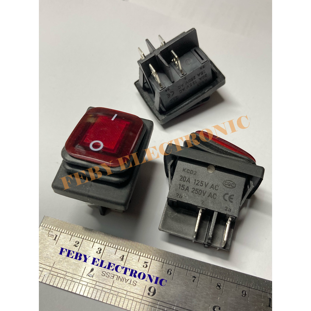 Jual Saklar 4 Pin On Off Lampu Besar Anti Air Power Switch Roker Switch ...