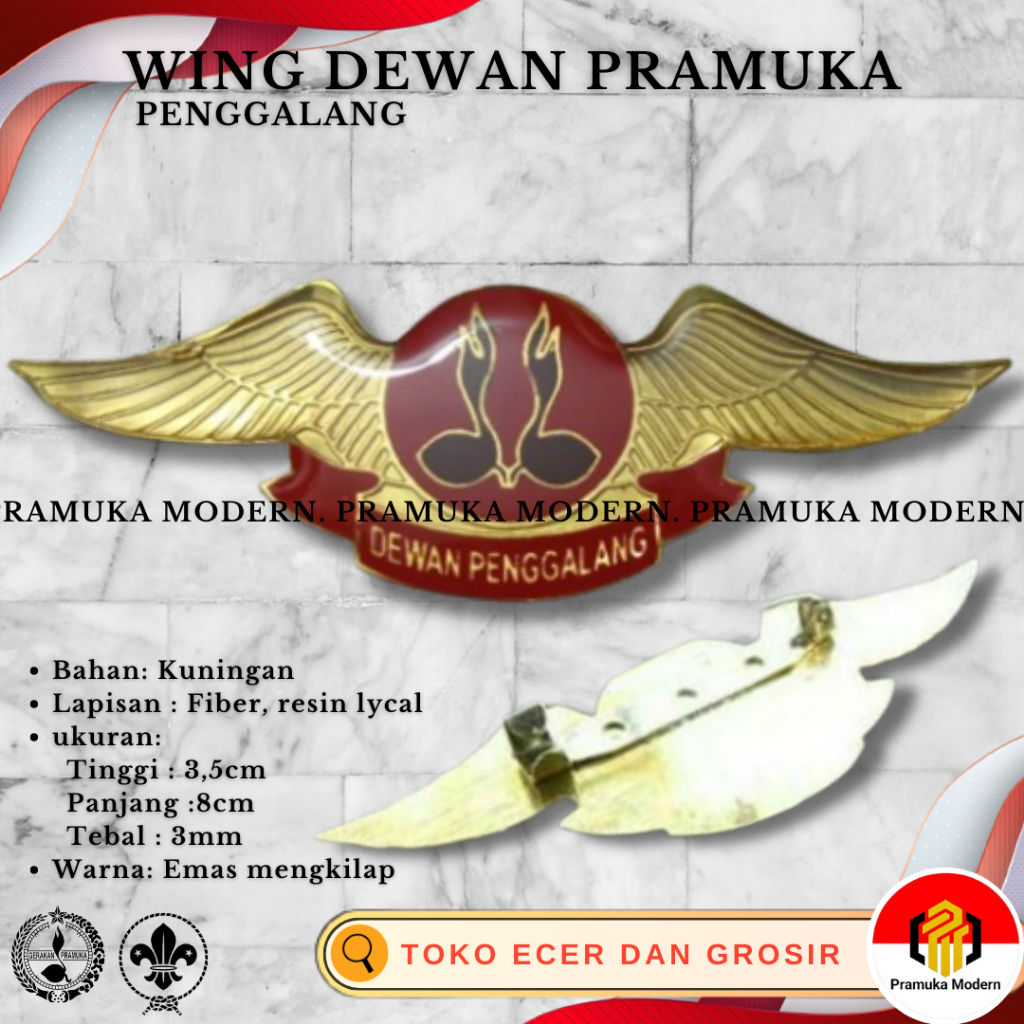 Jual Wing dewan penggalang / pin dewan penggalang / wings pramuka dewan ...