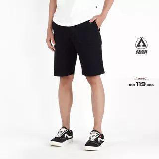 Aerostreet Chinos Pendek Emillio Hitam Celana Pendek Chino EAAAA