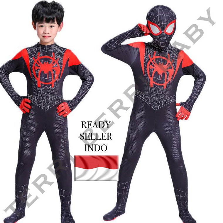 Jual Big Sale.. Avenger Kostum Baju Spiderman Miles Morales Anak ...