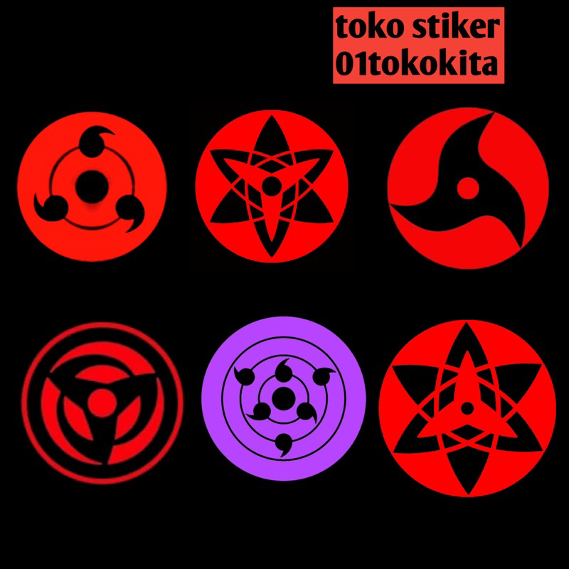Jual Sticker cutting mata sharingan dan rinnegan sasuke 2 warna anime