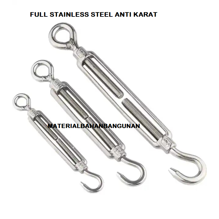 Jual TurnBuckles Stainless Steel M 12 Span Skrup Screw Wire Rope ...