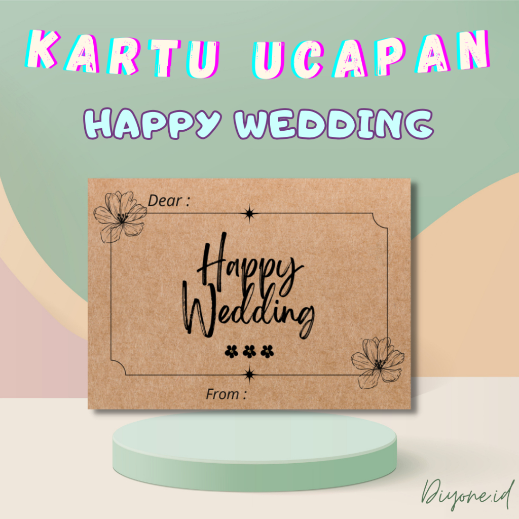 Jual (ISI 5 KARTU) KARTU UCAPAN HAPPY WEDDING/ GREETING CARDS SELAMAT