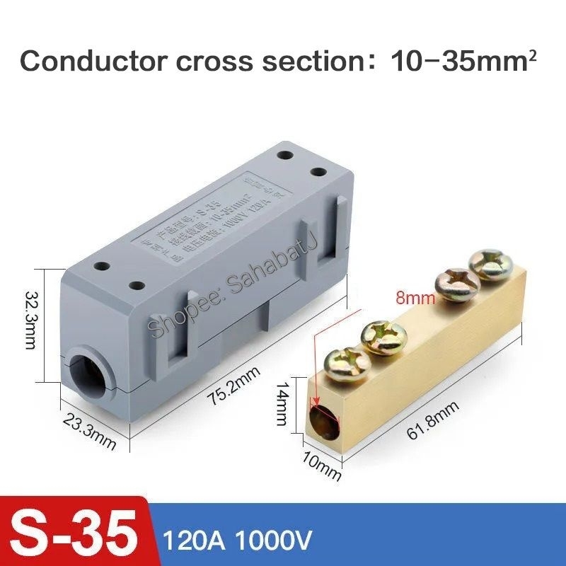 Jual Konektor Kabel 35mm Terminal Block Paralel Seri Sambungan Kabel ...