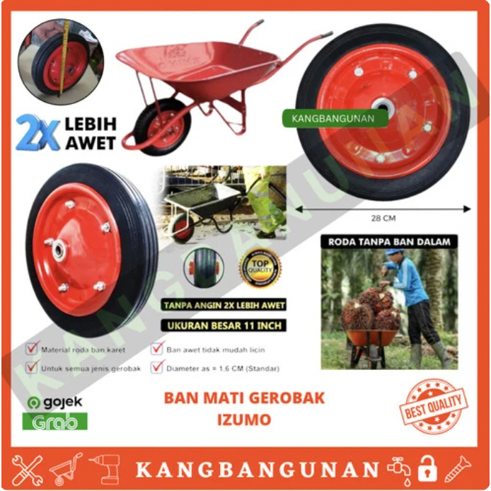 Jual Roda Ban Gerobak Sorong Pasir Cor Roda Hidup And Mati Izm Ban Mati