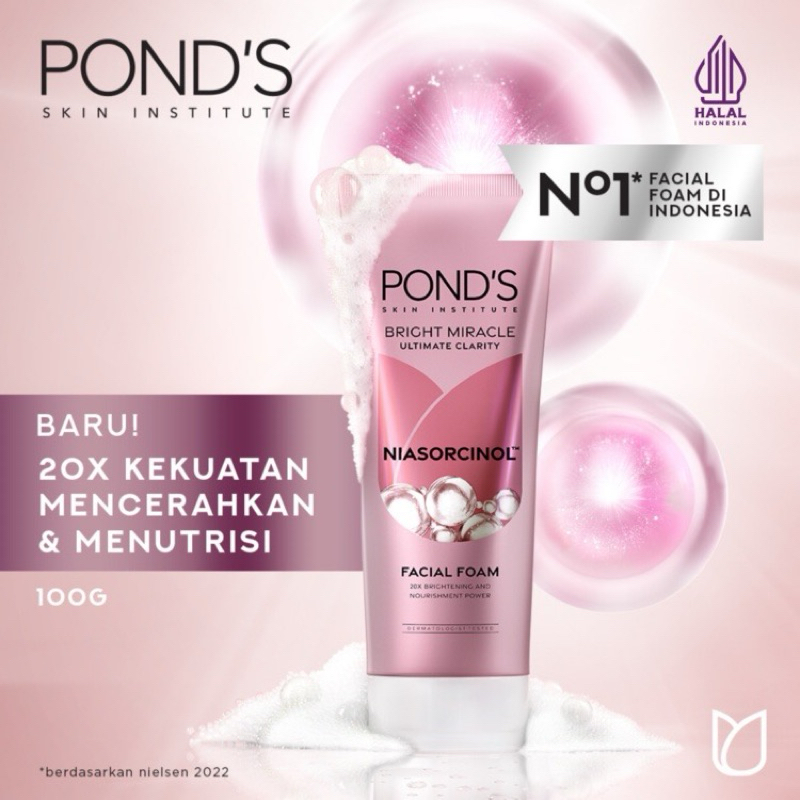 Jual Ponds Bright Miracle Ultimate Clarity Niasorcinol Facial Foam ...