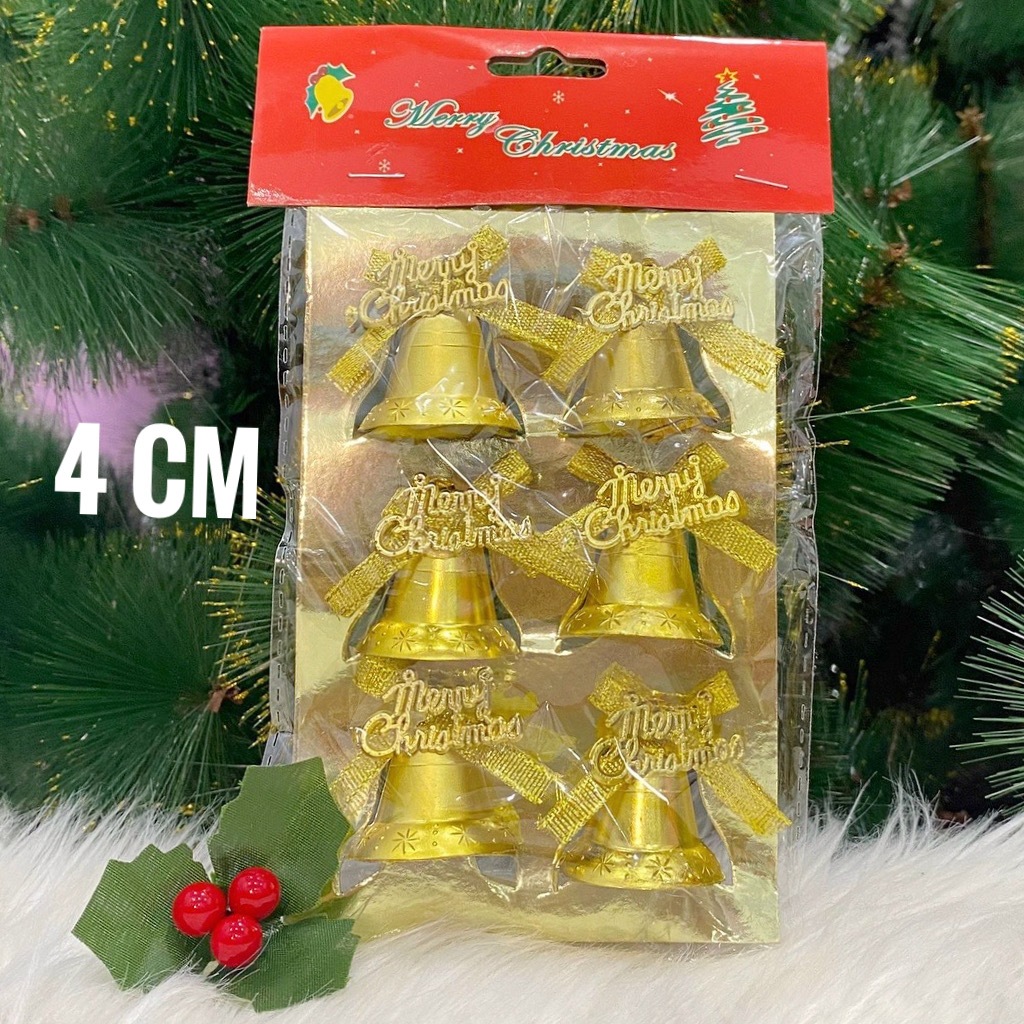 Jual Aksesoris Hiasan Gantungan Pohon Natal Ornamen Lonceng Santa Claus Salju Merry Christmass 4619