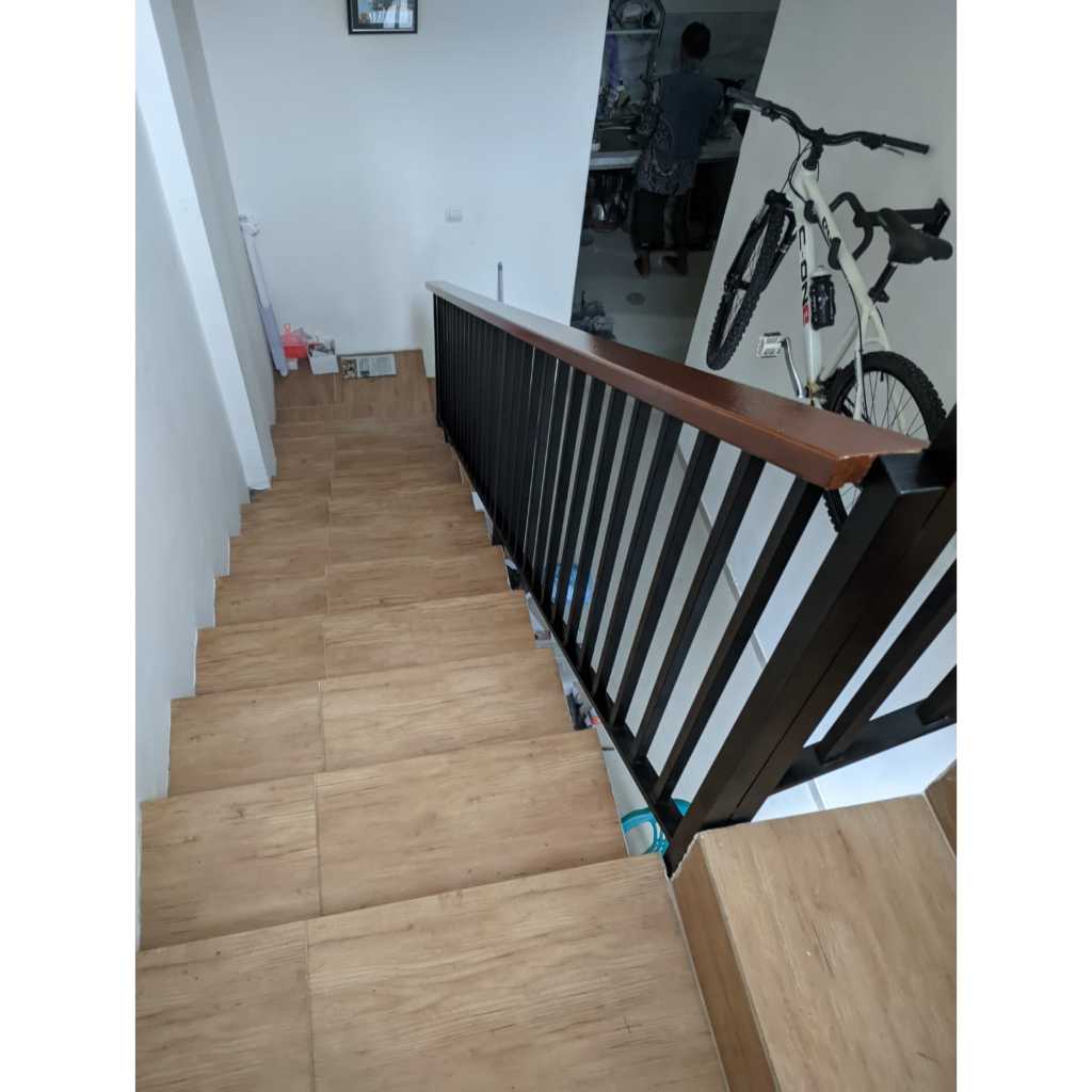 Jual Railing tangga besi handrail kayu murah cantik dan aman | Shopee ...