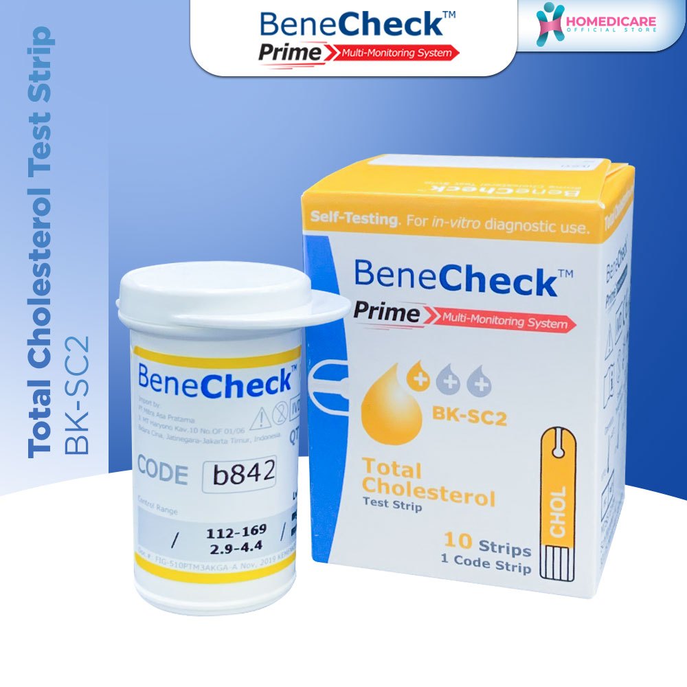 Jual Alat Cek Darah - Benecheck PRIME Test Strip Kolestrol (ISI 10Pcs ...