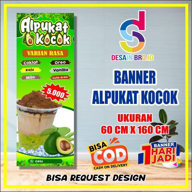 Jual SPANDUK/BANNER ALPUKAT KOCOK ( BISA CUSTOM ) UKURAN 60X160CM ...