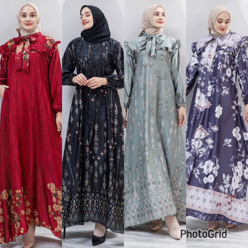 Jual GAMIS RAYA TERBARU PREMIUM / GAMIS SILK SUTRA HALUS SAGE GREEN ...