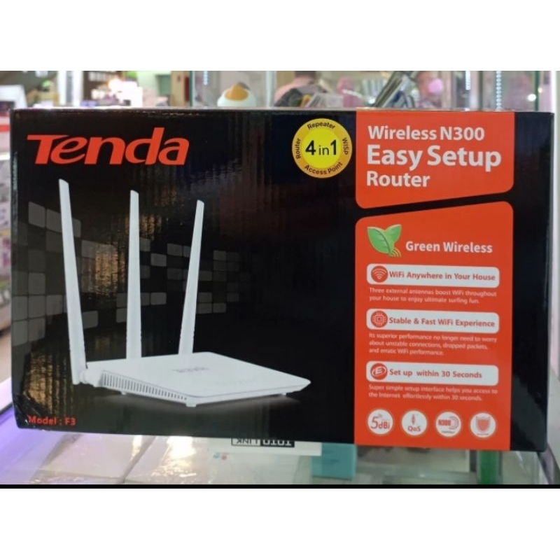 Jual TENDA F3 - Wireless N Router 300Mbps - Tiga Antena | Shopee Indonesia