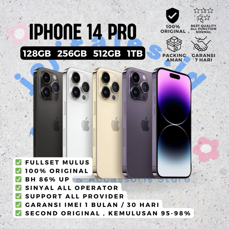 Jual IPhone 14 Pro 128GB/256GB/512GB/1TB Second Mulus 100% Original ...