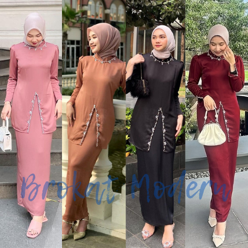 Jual New Oneset Elliza Baju Kurung Melayu Dress Pesta Setelan Wanita Dress Bridesmide Simple