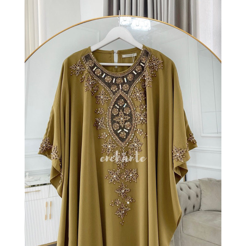 Jual Amethyst Caftan Ori Enchante Oversize Bordir Payet Premium Kaftan