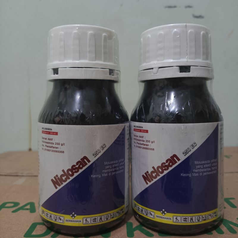 Jual Niclosan 250 EC 200ml Niklosamida, untuk mengendalikan hama keong