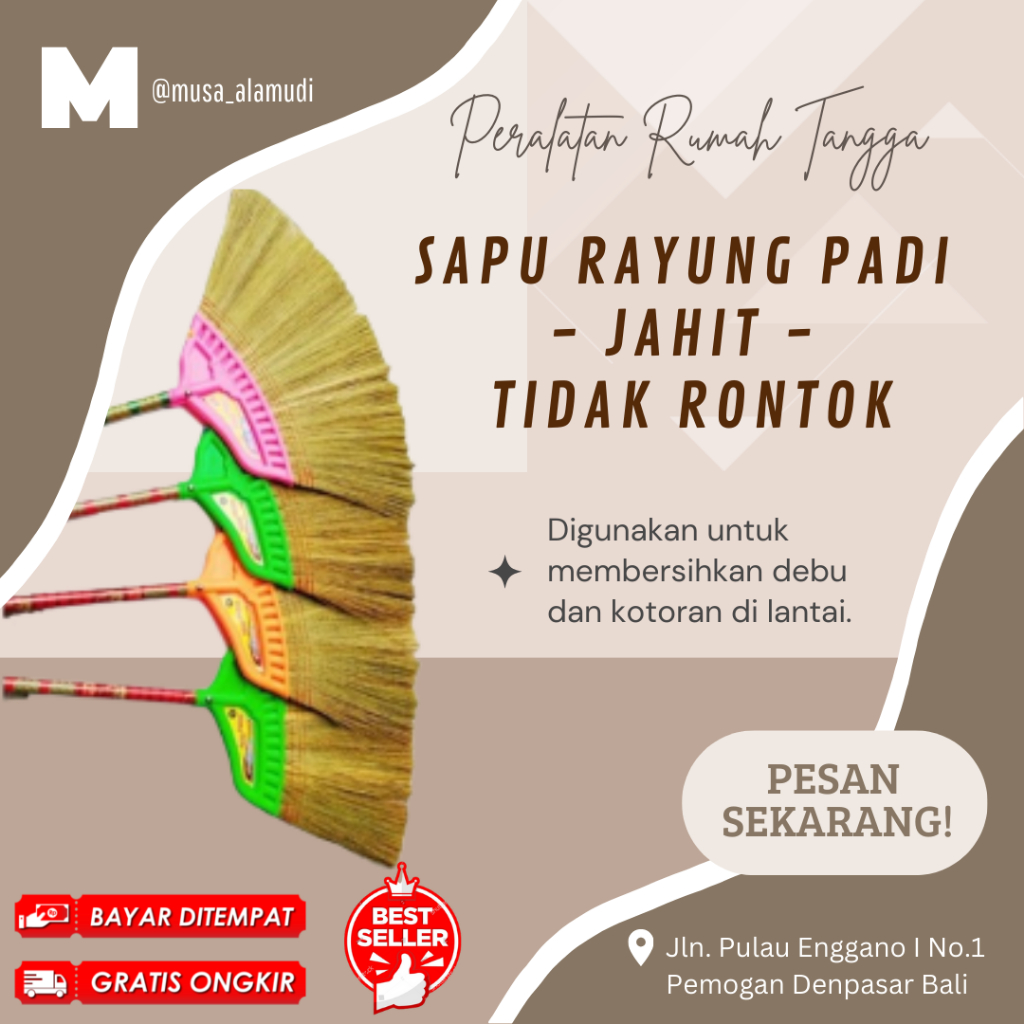 Jual Sapu Rayung Padi jahit Rajut Panjang Kuat Tidak Rontok | Shopee ...