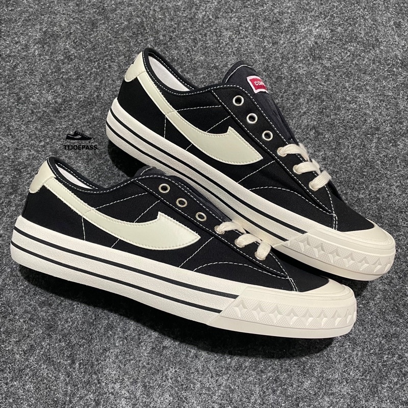 Jual (PROMO TERBARU) Sepatu Compass Retrograde Black White Low - Sepatu ...