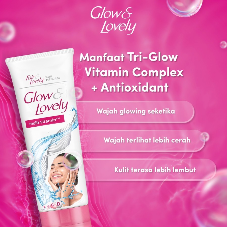 Jual Glow & Lovely Facial Wash Multivitamin Glow Pencerah 100G