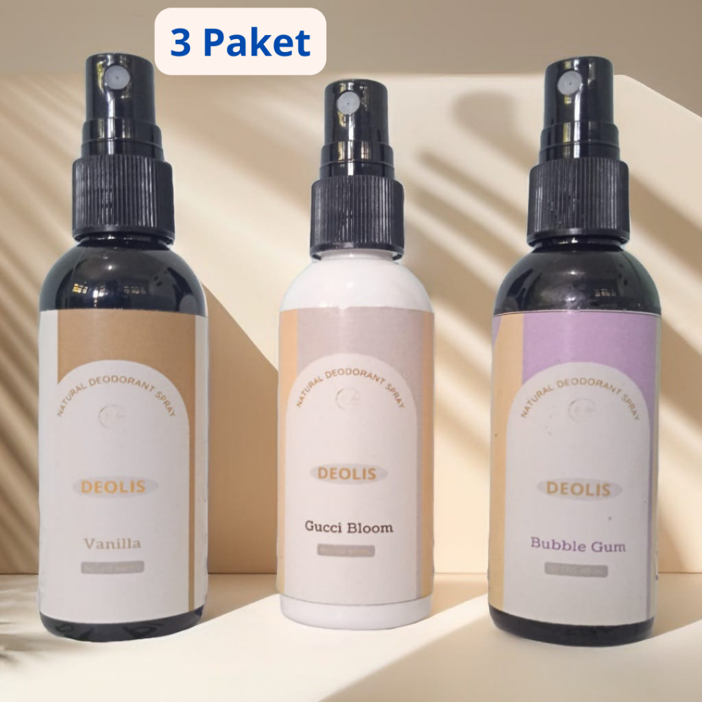 Jual [3 PAKET] Natural Deodorant Spray DEOLIS Deodoran Tawas Cair