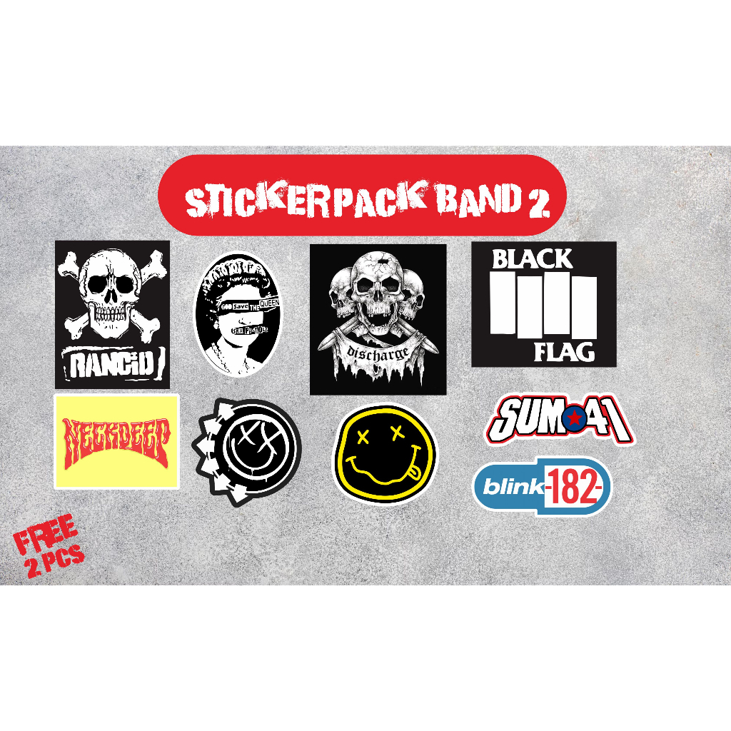 Jual STICKER PACK BAND 3 | STICKER AESTHETIC BAND STIKER HELM MOTOR