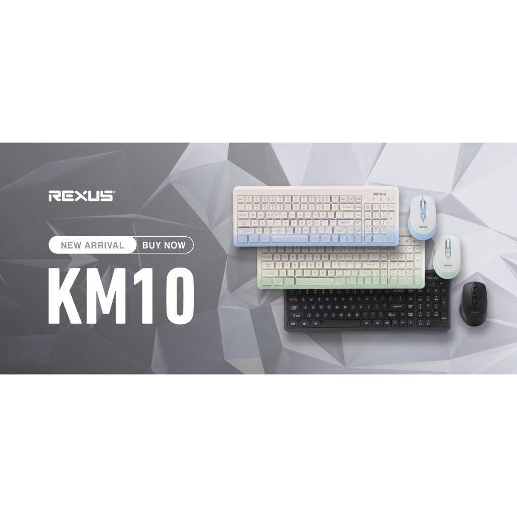 Jual NEW ARRIVAL Keyboard Mouse Rexus Wireless Macaron KM10 Combo free ...