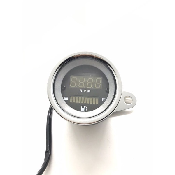 Jual RPM+AMPER BENSIN DIGITAL SPIDO METER BULAT CHROM KOMBINASI RPM DAN ...