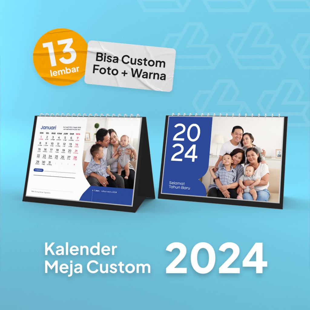 Jual Kalender 2024 Meja 13 Lembar Custom - Kalender Meja 2024 Custom ...