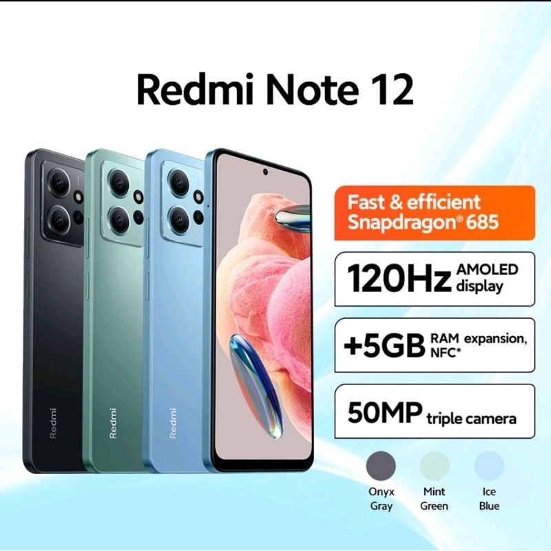 Jual Xiaomi Note 12 Ram8 256gb Original & Bergaransi Resmi Xiaomi Ram4 