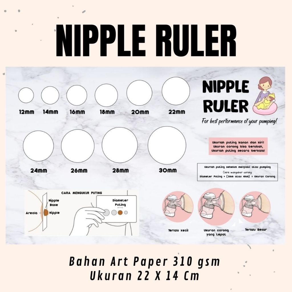 Jual Nipple Ruler | Penggaris Puting | Alat Ukur Diameter Puting | Alat ...