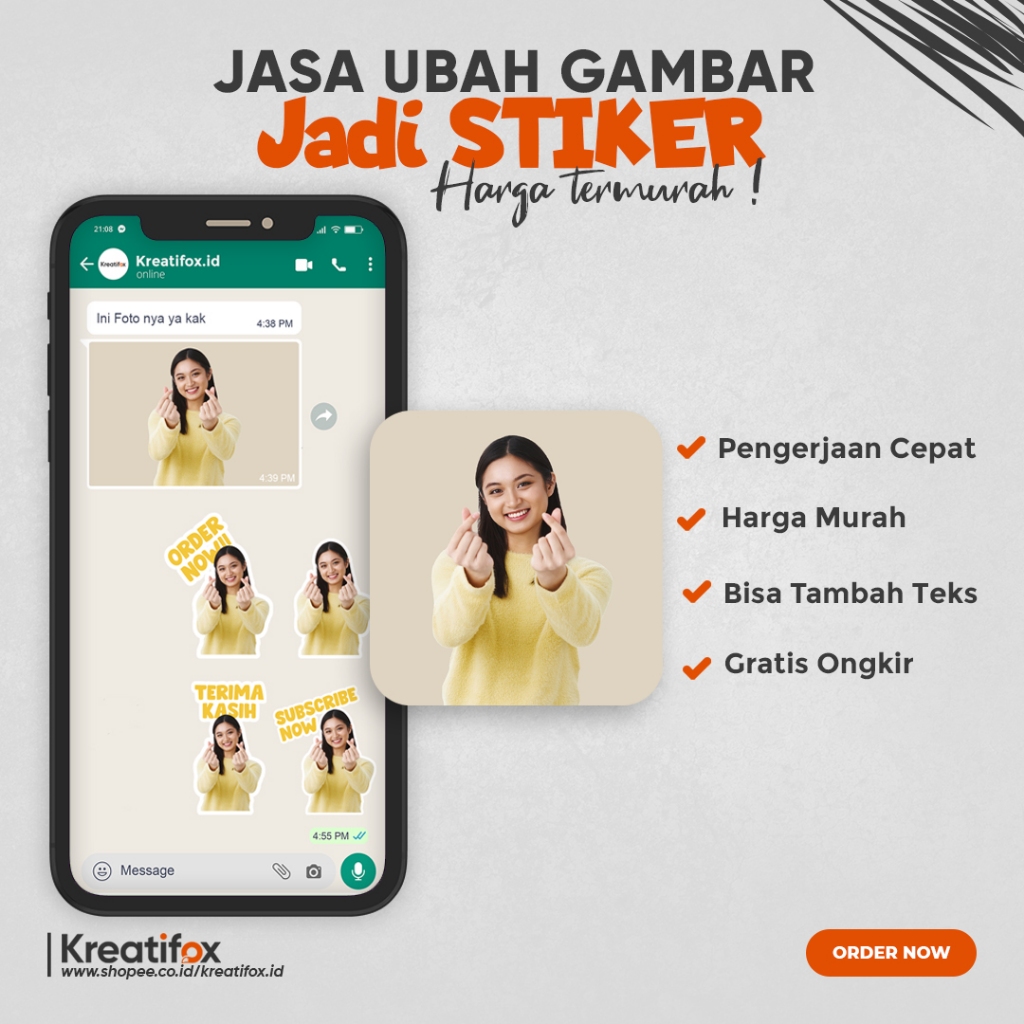 Jual Jasa Ubah Gambar Jadi Stiker Whatsapp Custom Murah | Shopee Indonesia