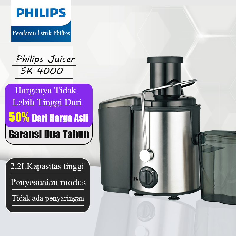 Jual PHILIPS Juicer Extractor SK4000 800WSlow Juicer 99 Fresh Fruit Juice Blender2.2L Juicer