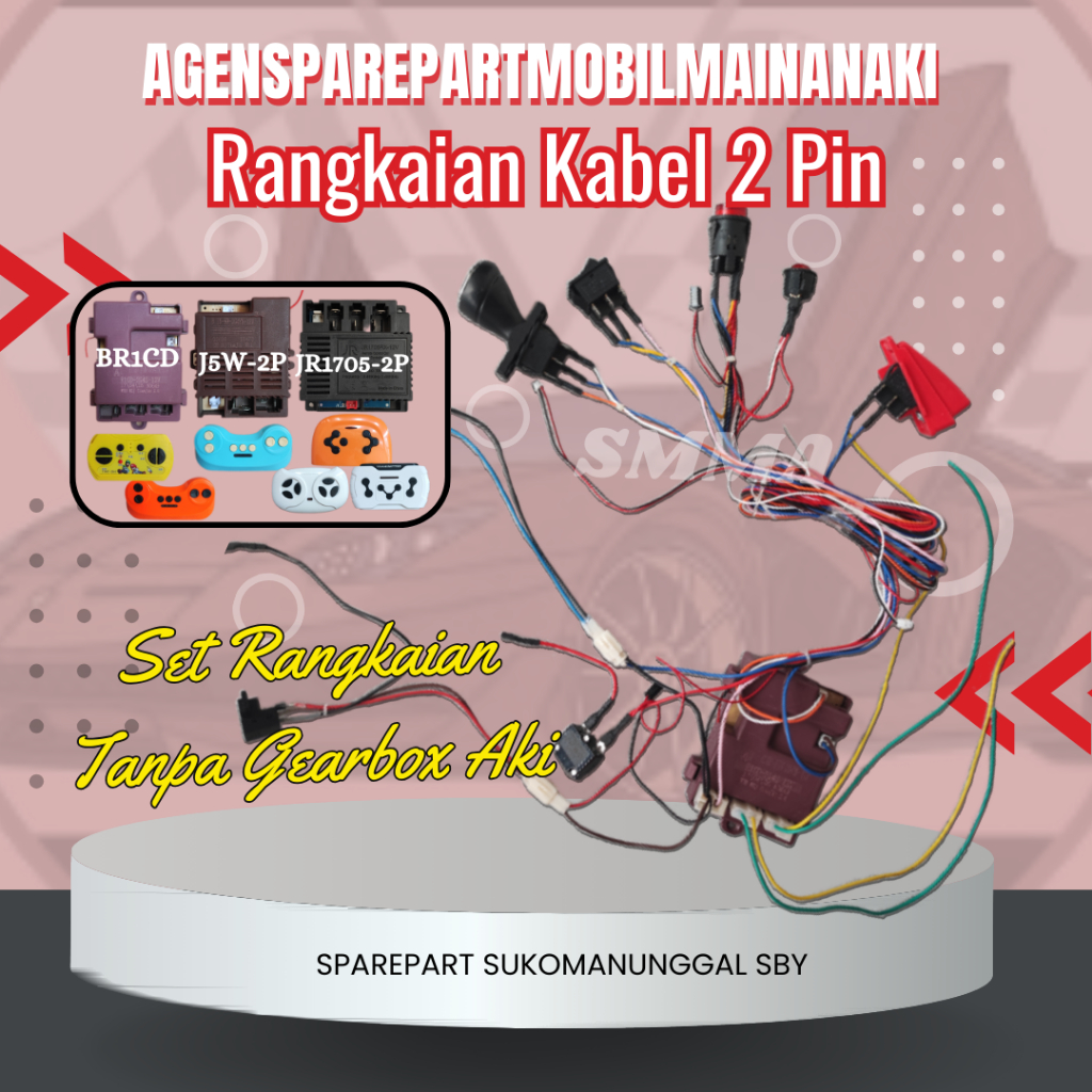 Jual ⚡Ready⚡1 Set Mesin 2 Pin 12V Mobil Mainan Aki tinggal pasang PMB ...