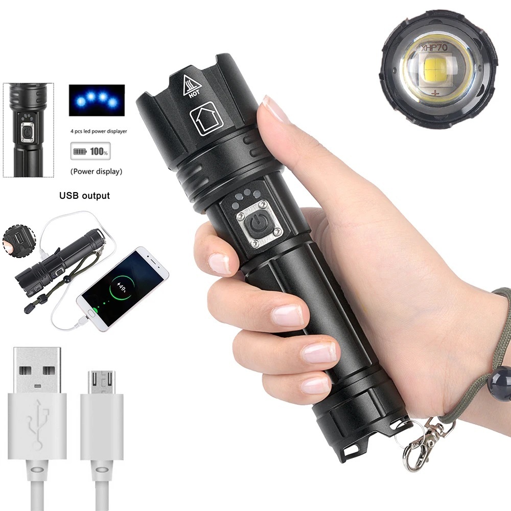 Jual LED Senter Super Terang Outdoor Zoom Camping Senter Cas Waterproof ...